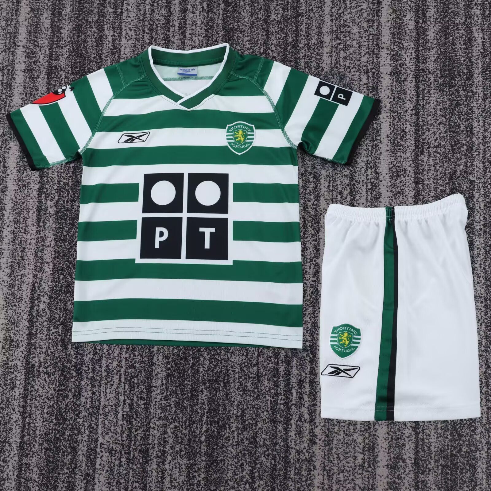 Kids-Sporting Lisbon 03/04 Home Soccer Jersey
